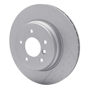 BMW 330i Brake Rotor (1) - Rear - R1 Concepts - GeoSPEC Dimpled and Slotted - `06-`13
